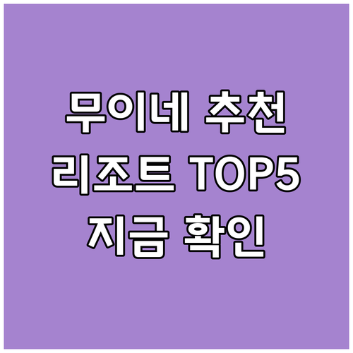 판티엣 무이네 리조트 호텔 추천 TO