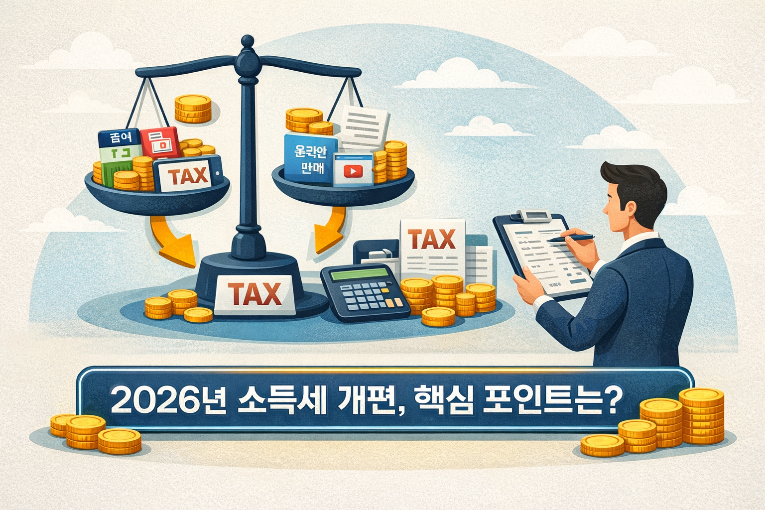 2026년 소득세 개편 구조 변화, 세율 조정, 구조 변화, 공제 혜택 조정, 세금 구조 관리, 소비 전략