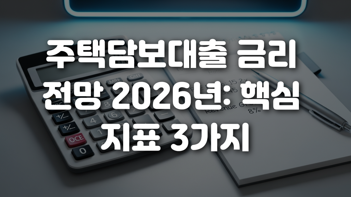 주택담보대출 금리 전망 2026년 핵심 지표 3가지