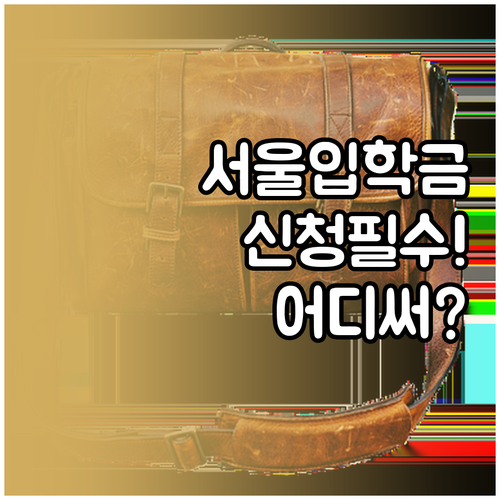 서울시 교육청 입학준비금 사용처와 신..