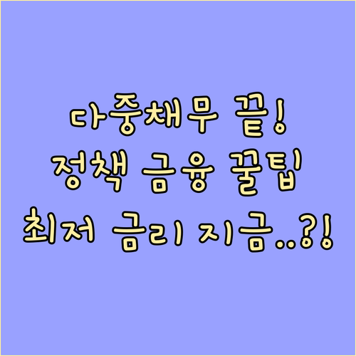 다중채무 통합 필수 전략 정책 금융 ..