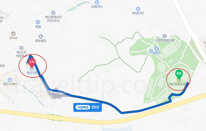 예산종합운동장에서예산시장가는방법