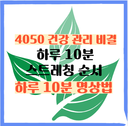 4050 건강 관리 비결: 하루 10분 스트레칭과 명상으로 갱년기 극복 및 활력 찾는 법