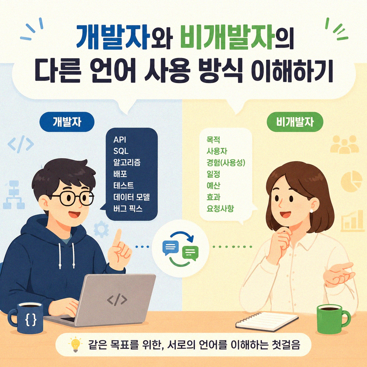 개발자 비개발자 협업 시 소통 오해 줄이는 방법