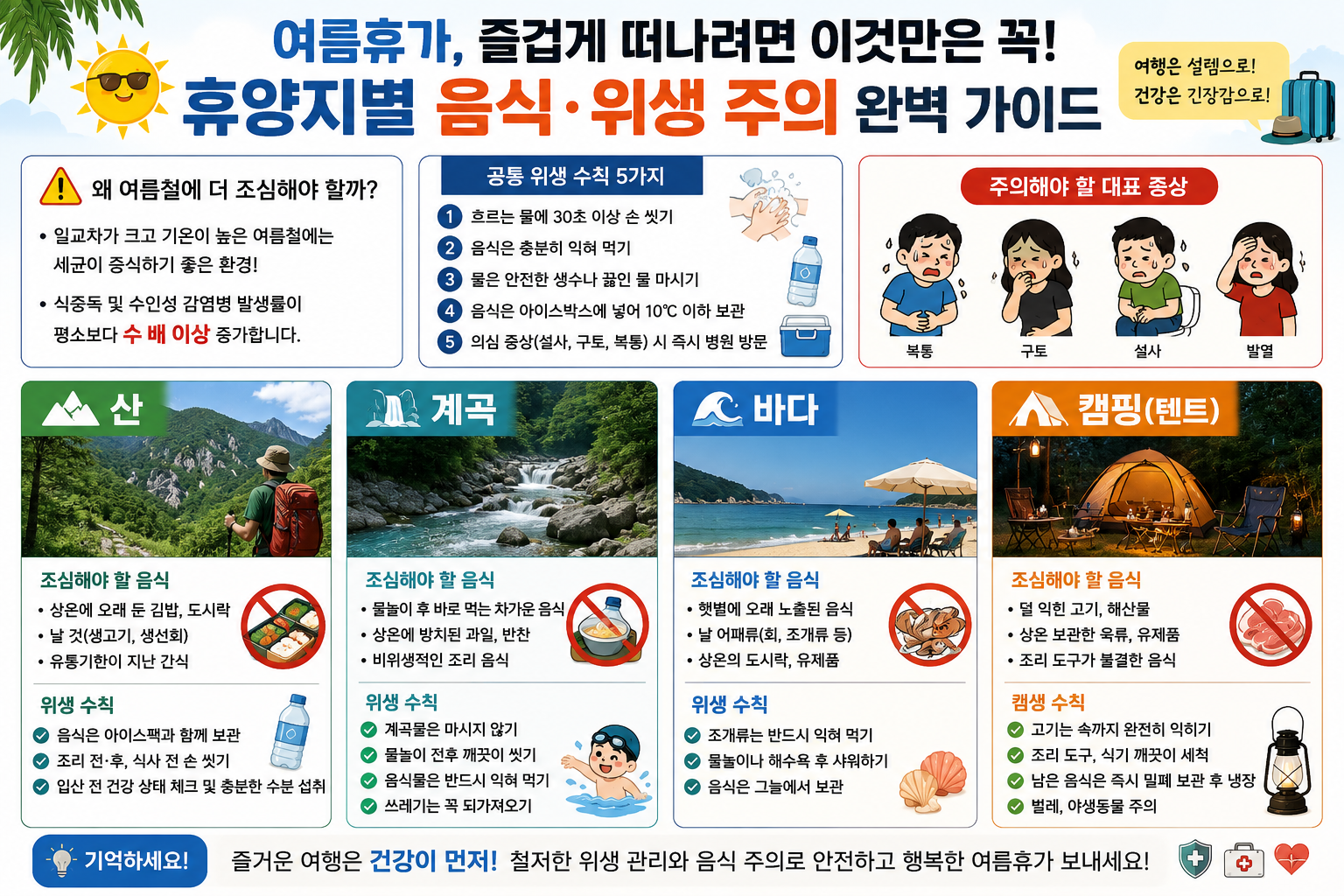여름휴가 즐겁게 떠나려면 이렇게 해 보세요.