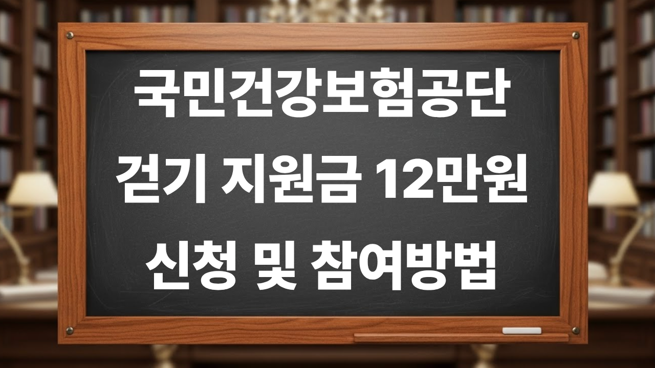 국민건강보험공단 걷기 지원금 12만원 신청 및 참여방법