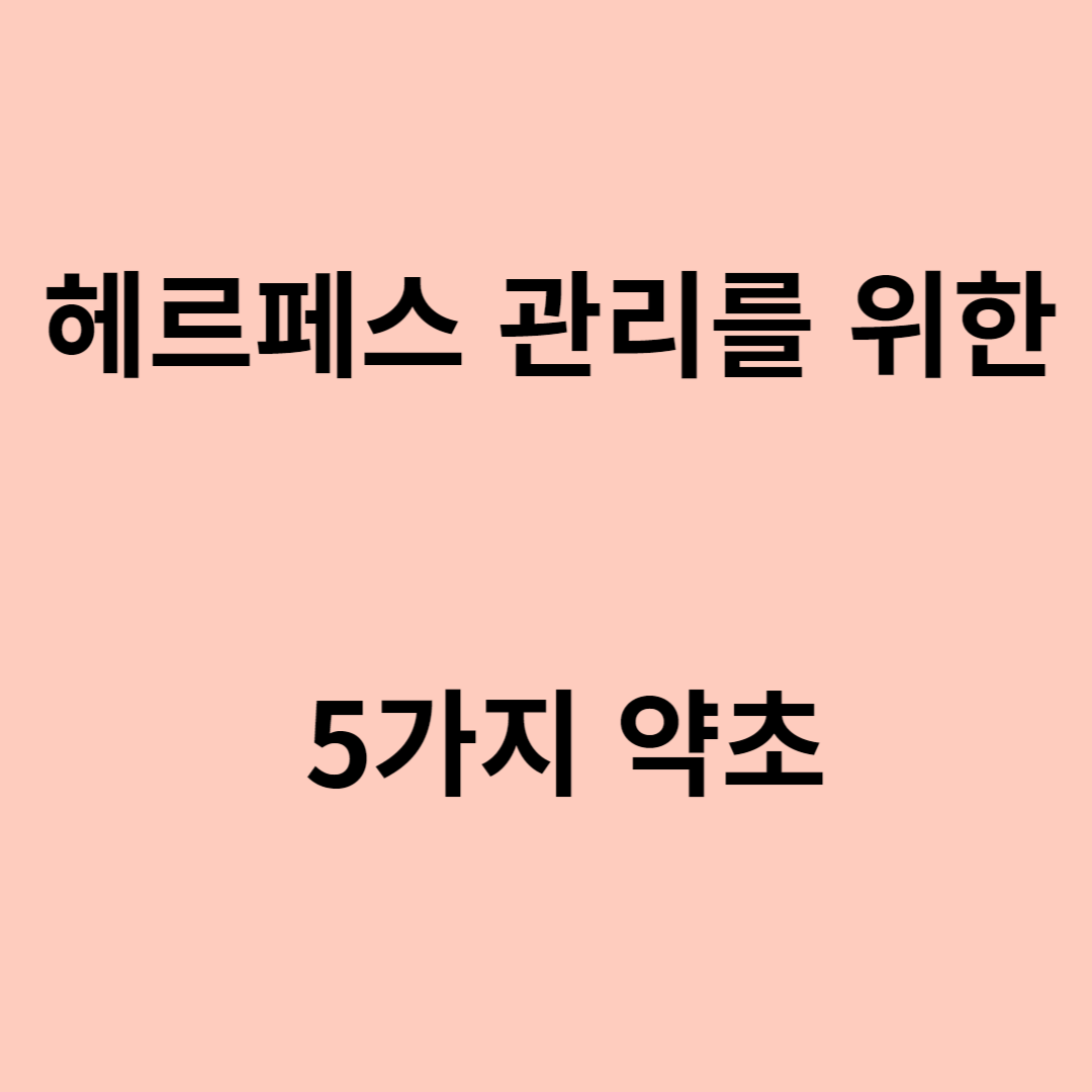 헤르페스 관리를 위한 5가지 약초 요법