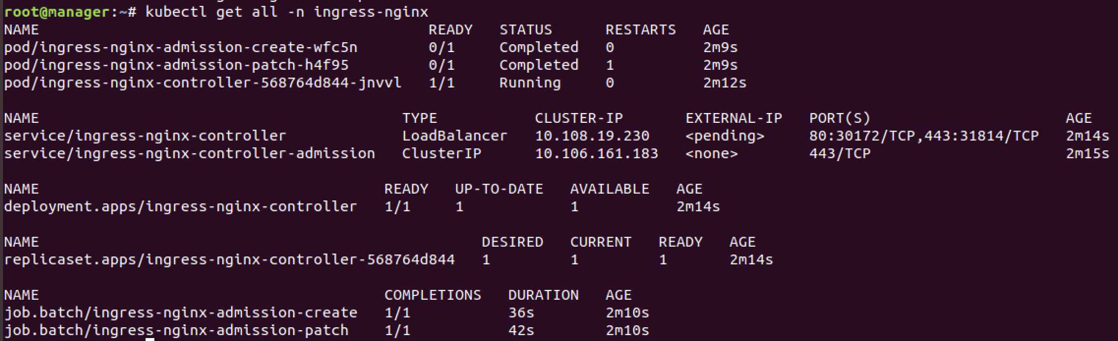 kubectl get all -n ingress-nginx
