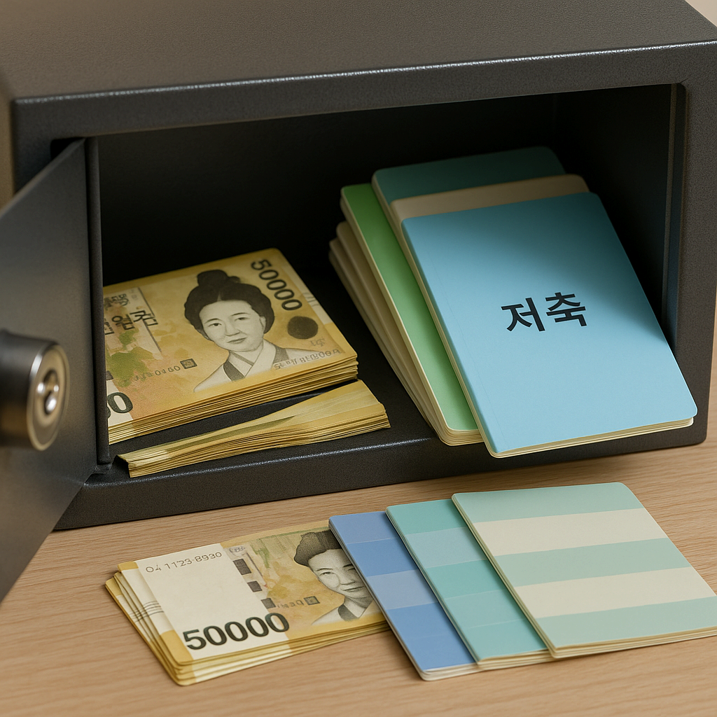 금고 안에 보관된 현금과 통장