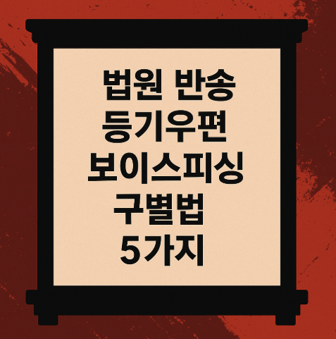 법원 반송 등기우편 보이스피싱 구별법 5가지(+등기수령, 우체국)