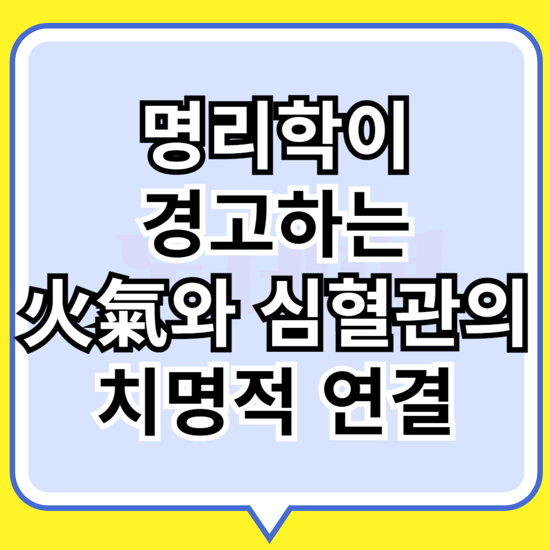 명리학이 경고하는 화기와 심혈관의 치명적 연결