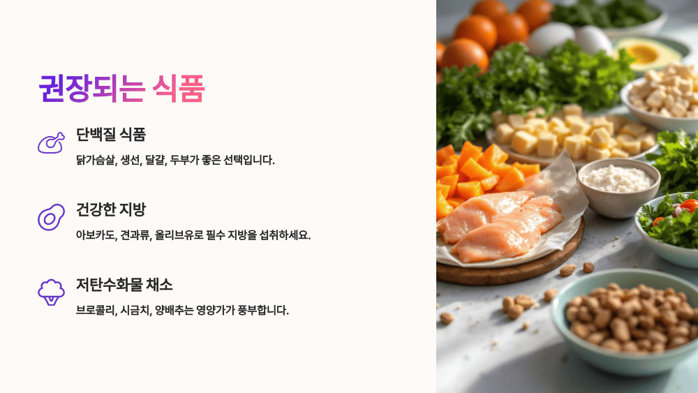 권장되는 식품