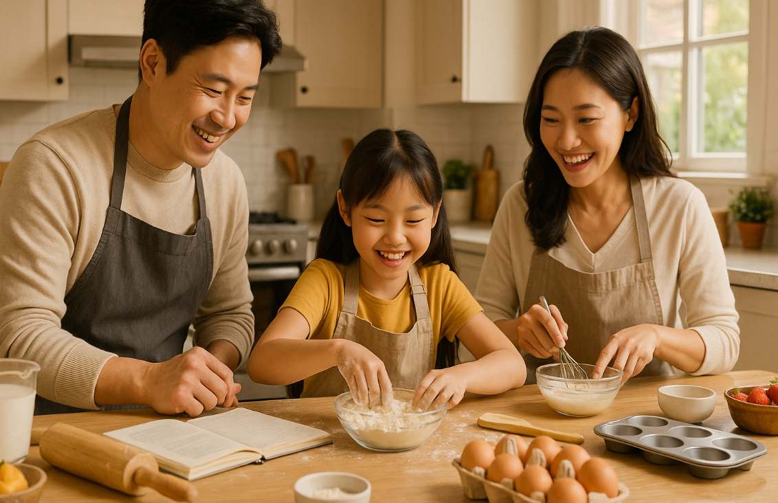 초등학생을 둔 가족이 함께 즐기는 요리