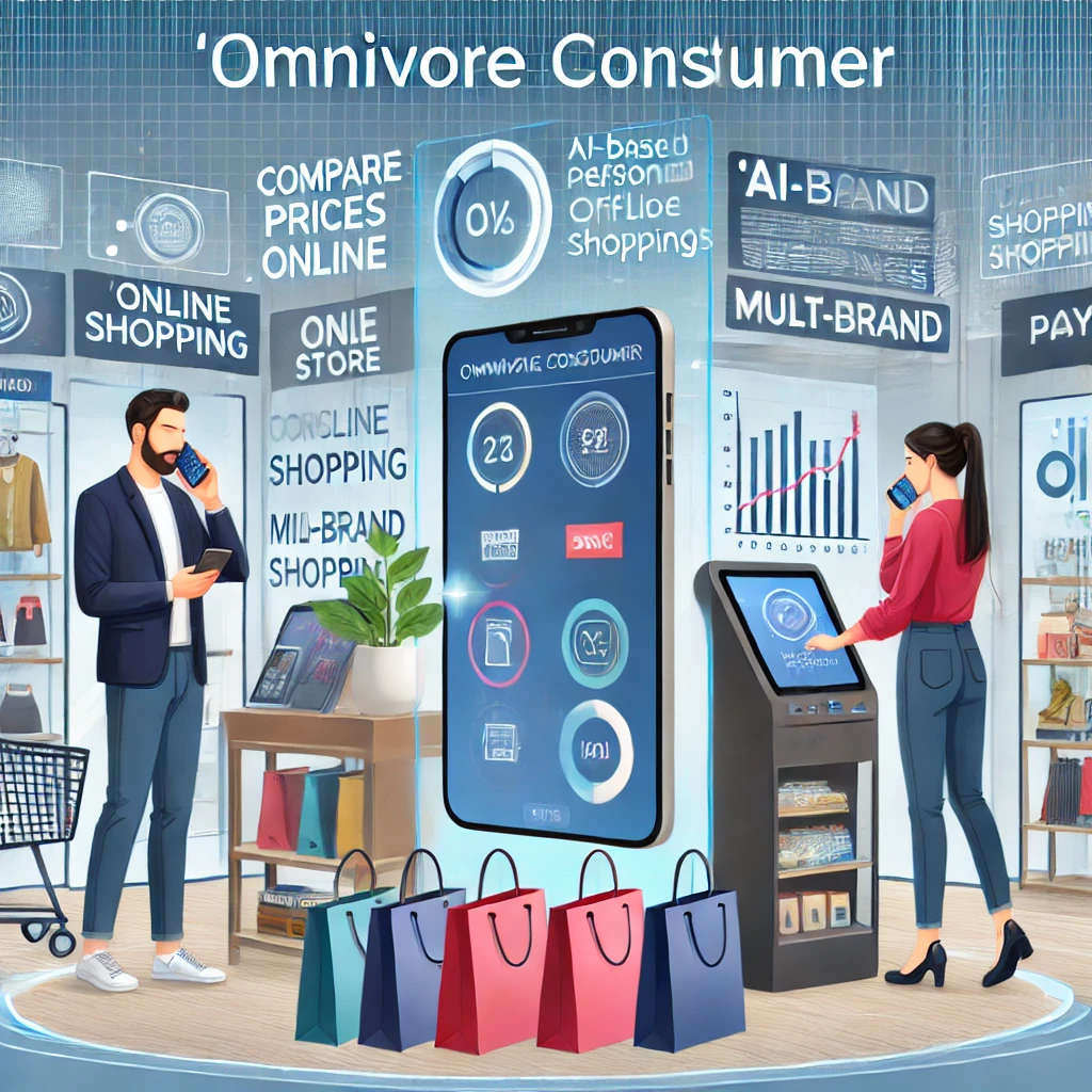 옴니보어 소비중인 남성과 여성