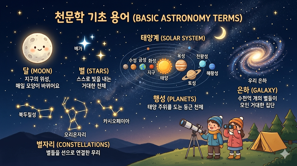 밤하늘을 볼 때 가장 먼저 익히면 좋은 천문학 기초 용어 정리