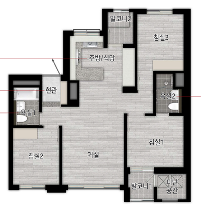 힐스테이트-이편한세상-문정-59평면도