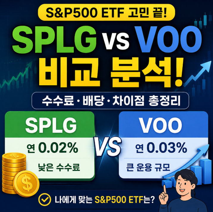 SPLG VOO 비교, 어떤 S&P500 ETF를 선택해야 할까? 수수료·배당·차이점 총정리
