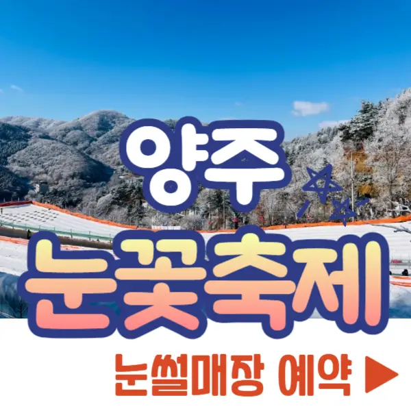 양주 눈꽃축제 눈썰매장 예약