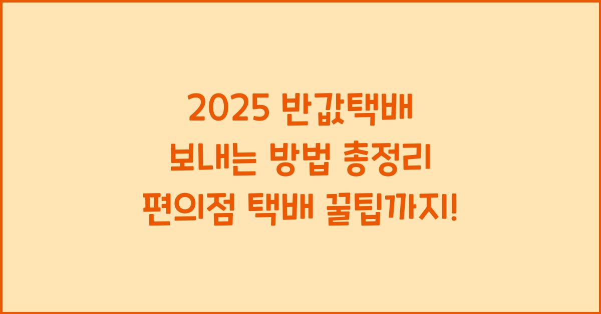 "2025년 기준 편의점에서 반값택배 보내는 방법과 요금을 정리한 대표 이미지"