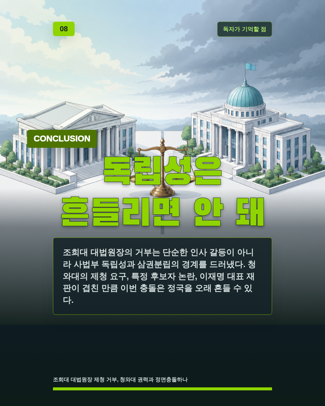 독립성은 흔들리면 안 돼
