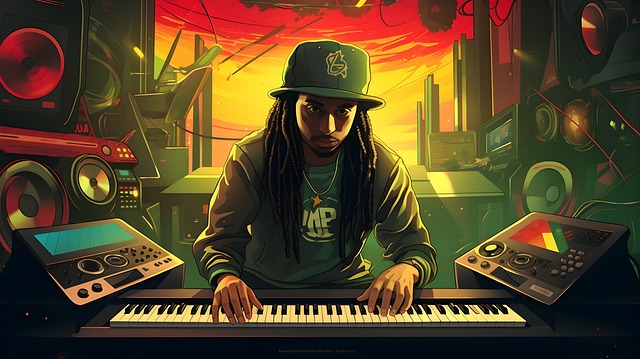 음악을 연주중인 디제이