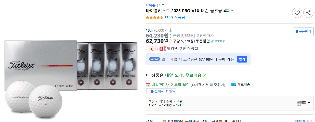 타이틀리스트-2025-PRO-V1X-더즌-골프공-4피스