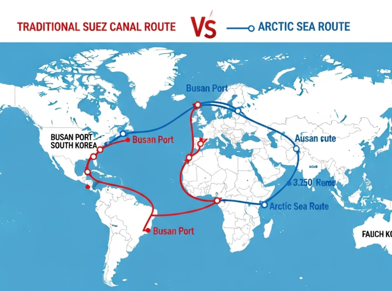 수에즈 운하 vs 북극항로, 얼마나 빠를까?