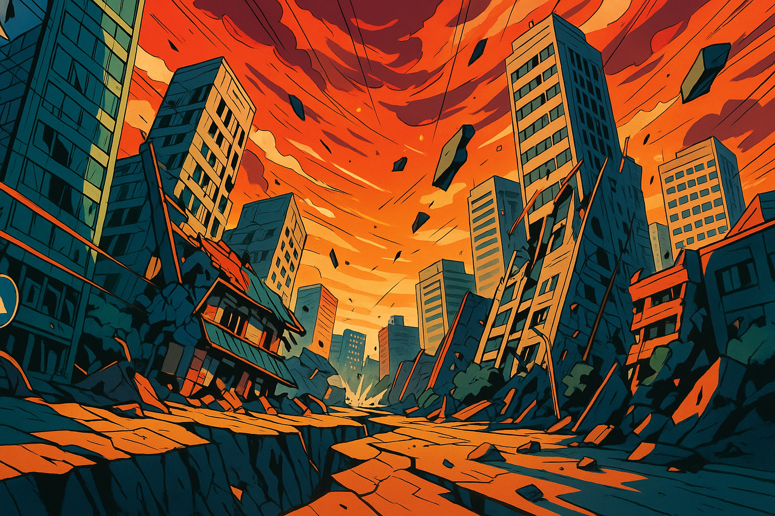 일본 지진 일러스트