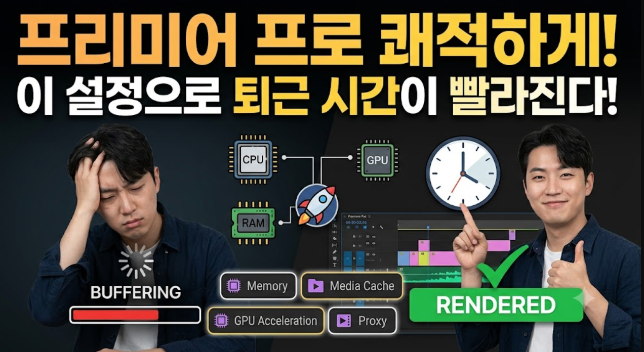 프리미어 프로 최적화 (메모리 설정, GPU 가속, 프록시 편집)