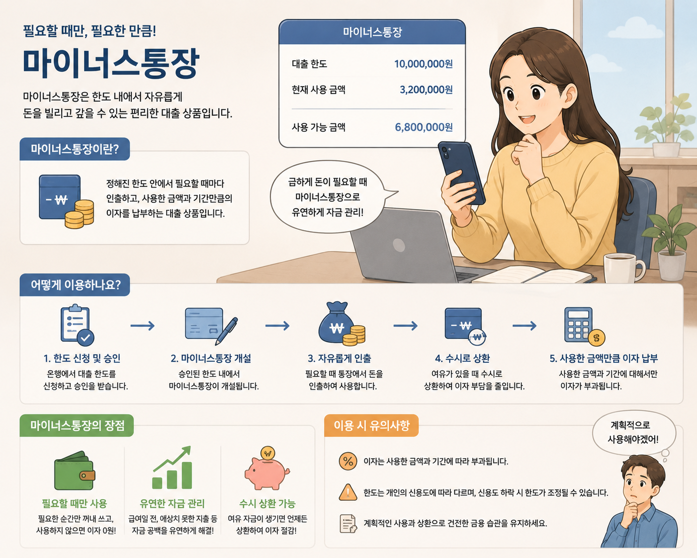 마이너스 통장, 꼭 만들어야 할까? 장점과 단점부터 신청 전 확인사항까지 완벽 정리