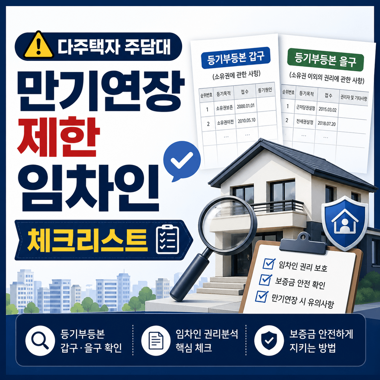 다주택자 주담대 만기연장 제한 임차인 체크리스트