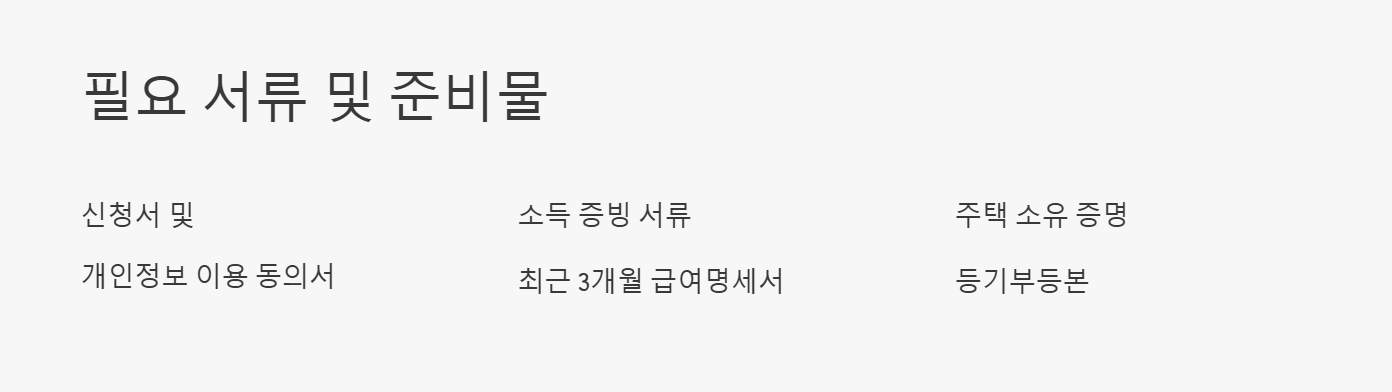 주택 개조 지원시 필요 서류 및 준비물