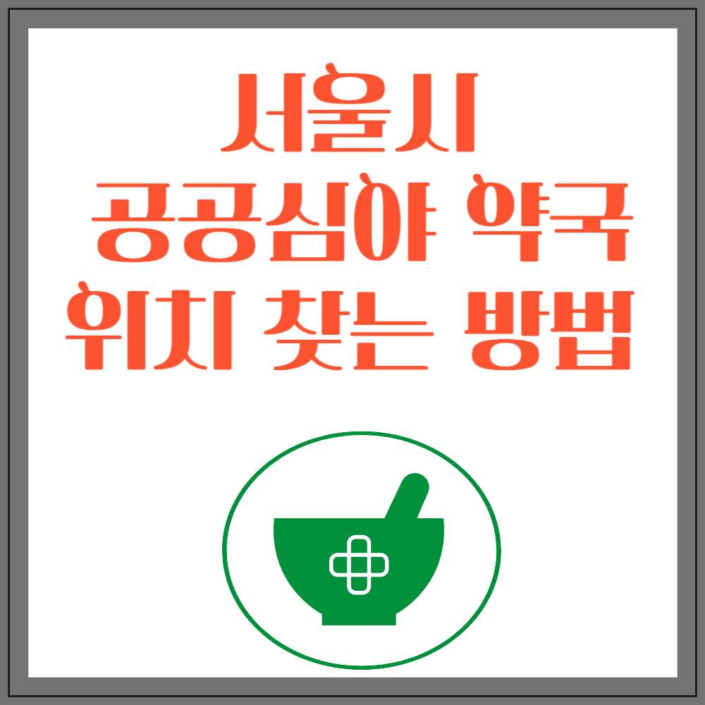서울시 공공 심야약국 위치 찾는방법