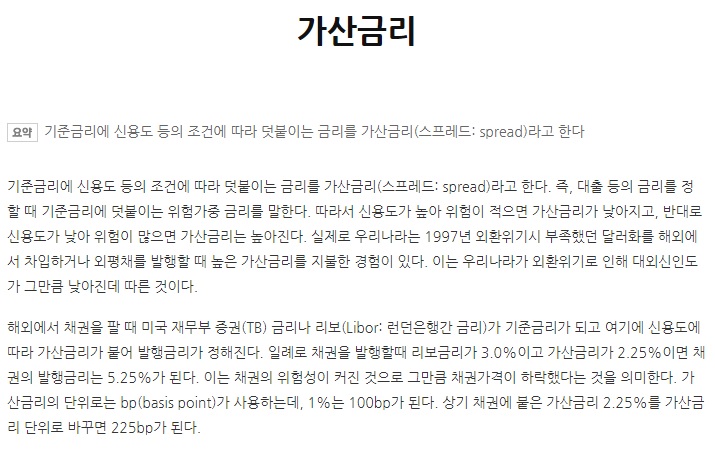 가산금리란