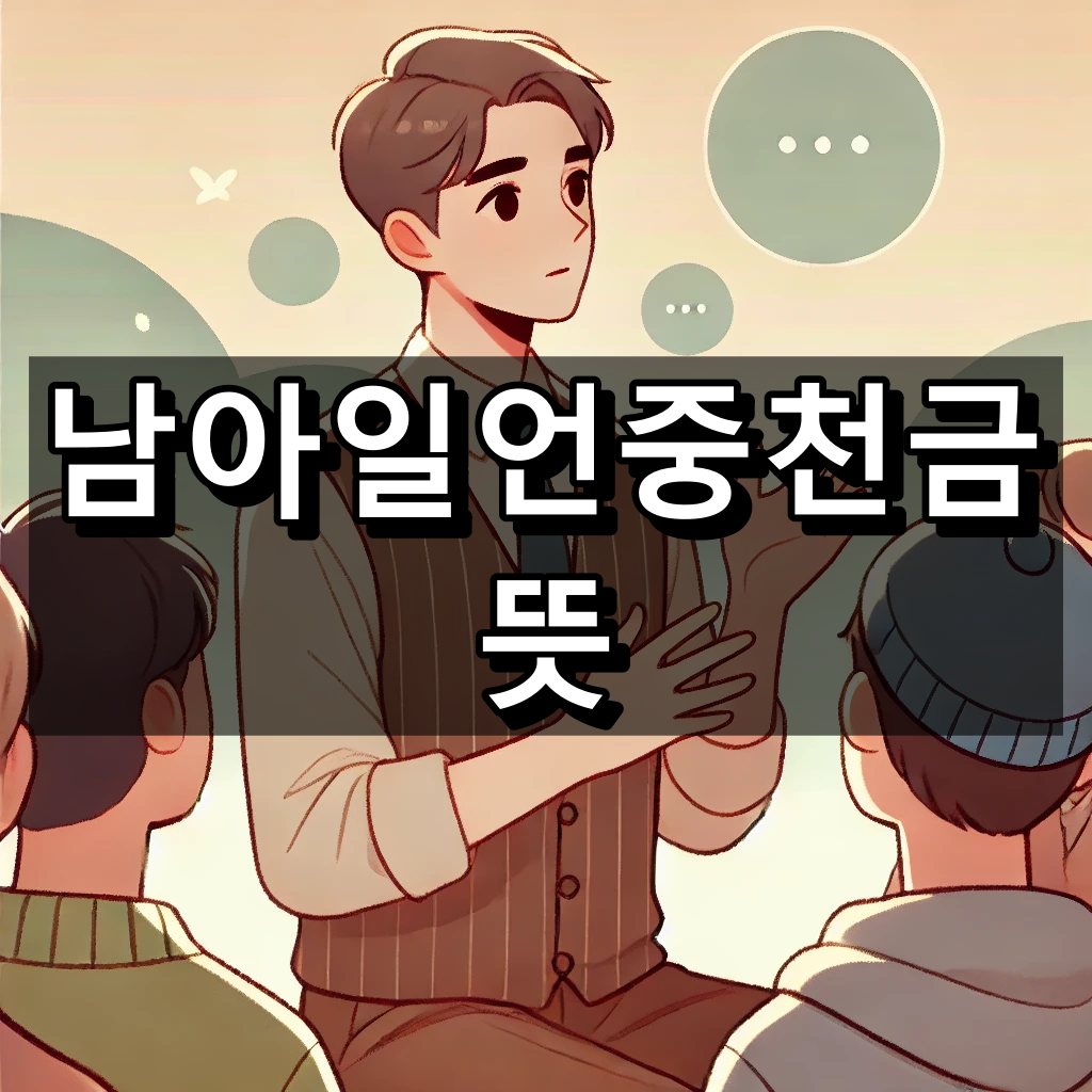 남아일언중천금 뜻 대표 이미지
