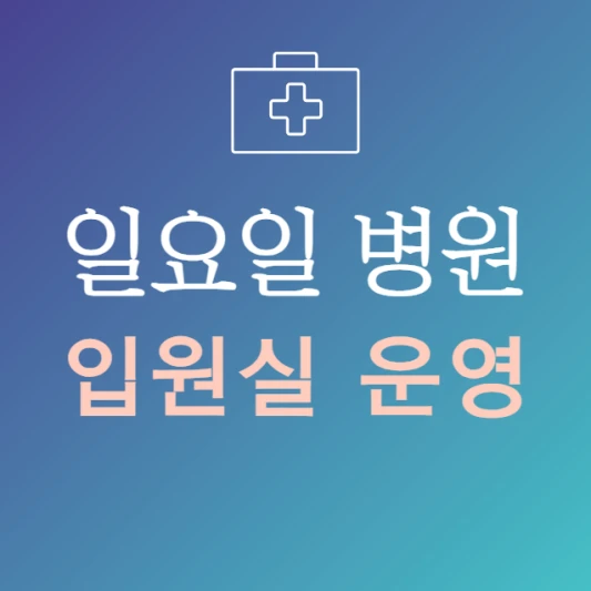 일요일-입원-가능한-병원-찾기-주말-공휴일-24시간-병원-입원실-있는-곳