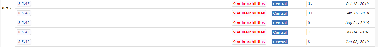 tomcat-embed-core : 버전 선택