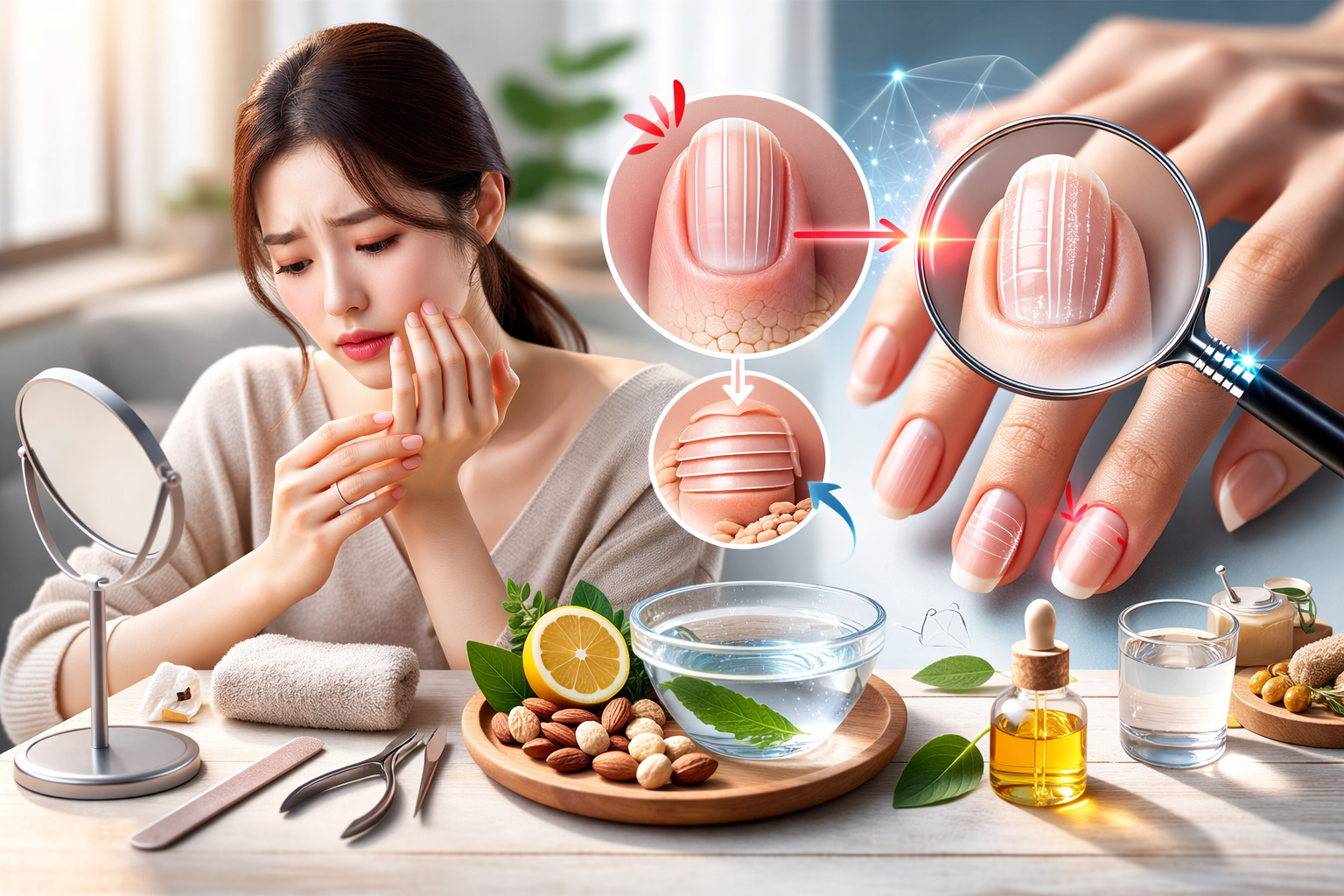 손톱에 생긴 홈