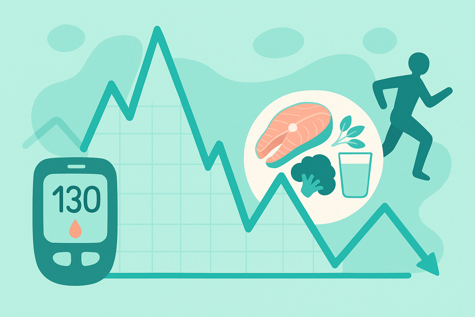 정제 탄수화물 섭취 후 혈당 변화를 나타낸 그래프