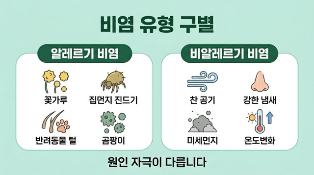 알레르기 비염과 비알레르기 비염 증상 차이