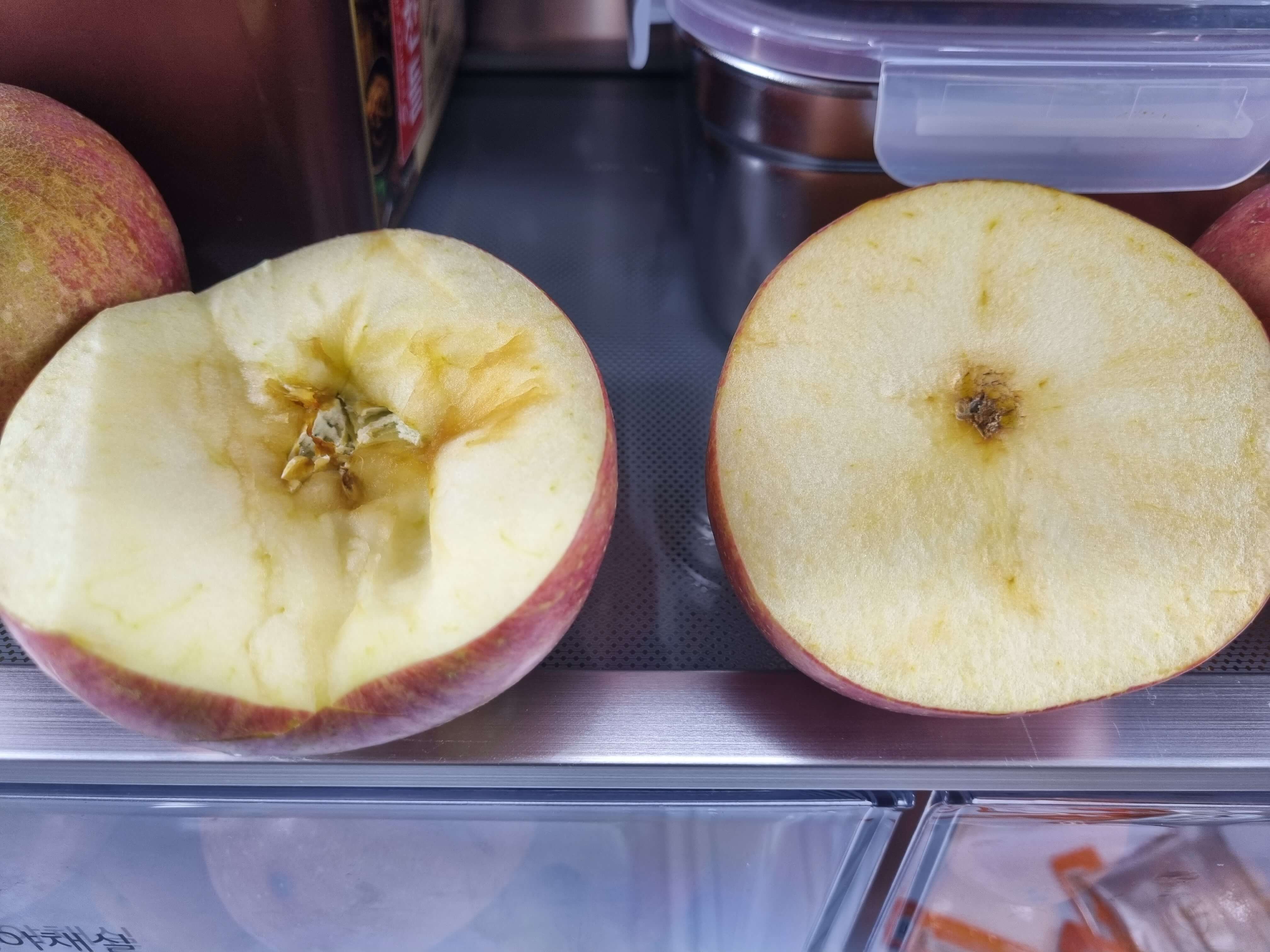 가운데 썩은 사과