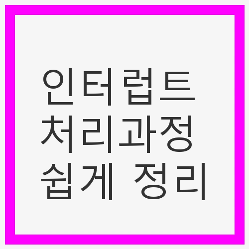 인터럽트 처리과정 쉽게 정리