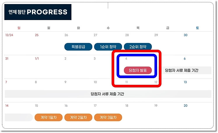 연제 첨단 광신프로그레스 아파트 당첨자발표 당첨 확인