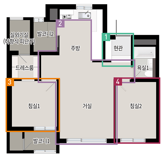 서울대벤처타운 푸르지오 51형 평면도