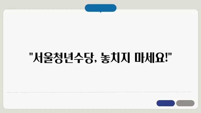 2025 서울시 청년수당 신청방법, 자격 알아보기