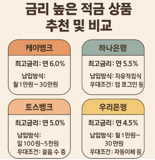 은행별 상품 비교