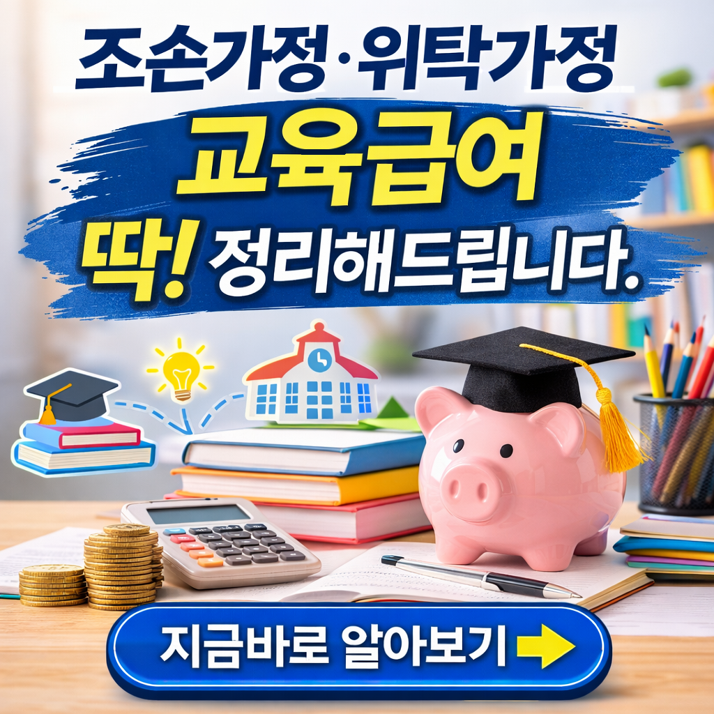 2026 조손가정·위탁가정 교육급여 가이드: 부모 재산 없어도 100% 가능?