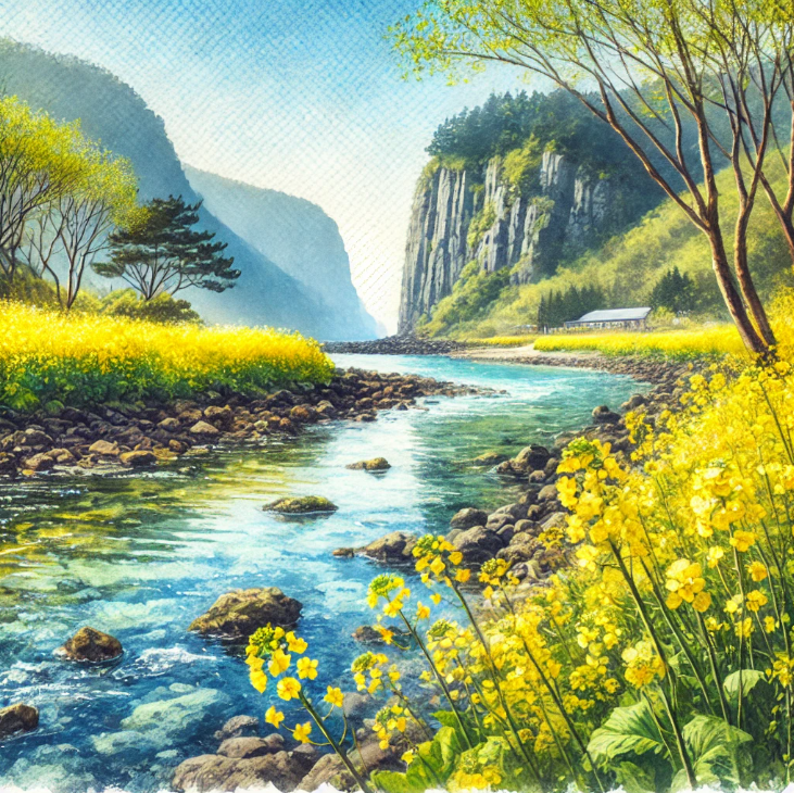 제주 유채꽃 명소 엉덩물계곡 2