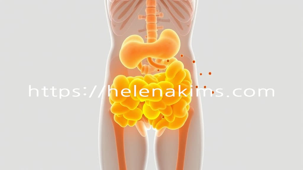 인체 복부의 일러스트로 내부 장기 주변에 위험하게 쌓여 있는 노란 내장 지방이 강조되어 있는 모습.