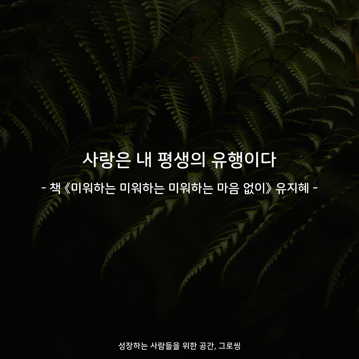 사랑은 내 평생의 유행이다